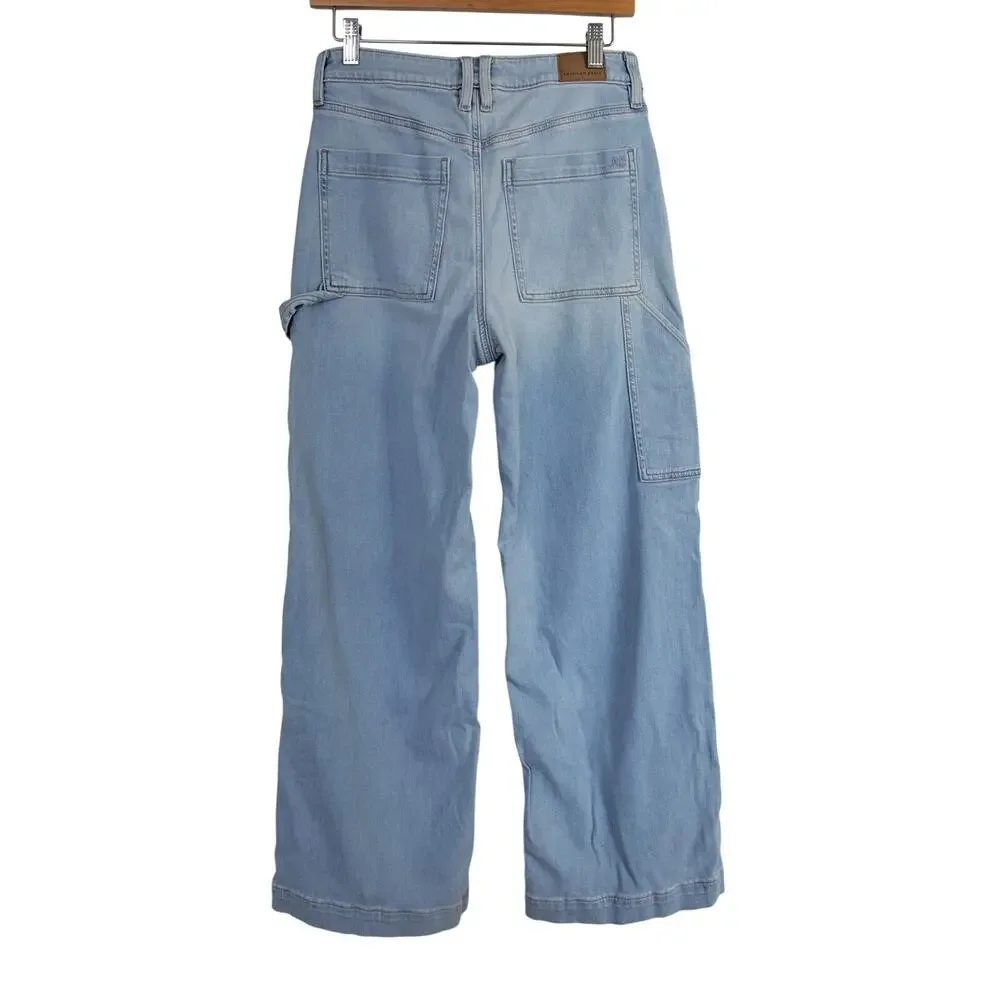AMERICAN Eagle High-Rise Baggy Jeans LIght-Wash size 4 short
